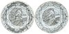 W879 Pair of Chinese grisaille European subject dishes, Qianlong (1736-95)