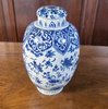AA31 Dutch delft ovoid jar and cover c.1740 painted flowers