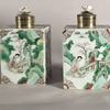 W663 Pair of Chinese famille verte tea caddies, Kangxi (1662-1722)