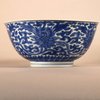 W915 A FINE BLUE AND WHITE 'LOTUS' BOWL KANGXI SIX-CHARACTER MARK AND OF THE PERIOD (1662-1722