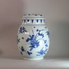 AA21 A large Chinese Transitional blue and white jar and cover, mid 17th century,