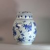 AA21 A large Chinese Transitional blue and white jar and cover, mid 17th century,
