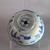 AA27 Rare Ming 16th century warming bowl, painted in a good underglaze cobalt-blue with scholars playing Go