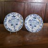 AA50 A pair of English 18th Century Delft marriage plates, 'Henry & Mary Quinton, Yarmouth Norfolk, 1755' A