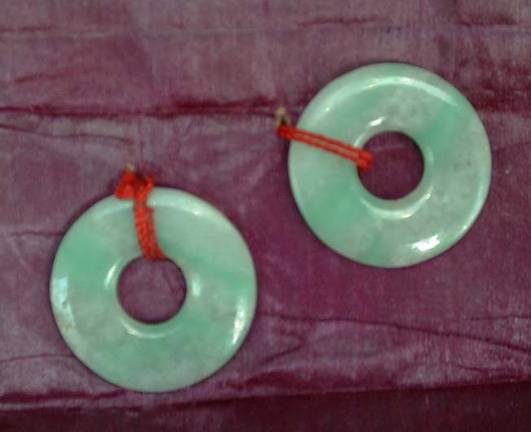 C142 Pair of Chinese jadeite bi discs