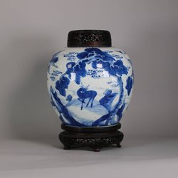 Chinese blue and white ginger jar (Kangxi 1622-1722)