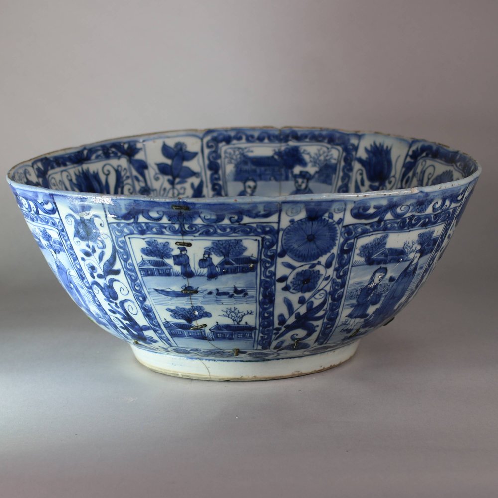 W930 Chinese blue and white Kraak bowl, Chongzheng (1635-1650)