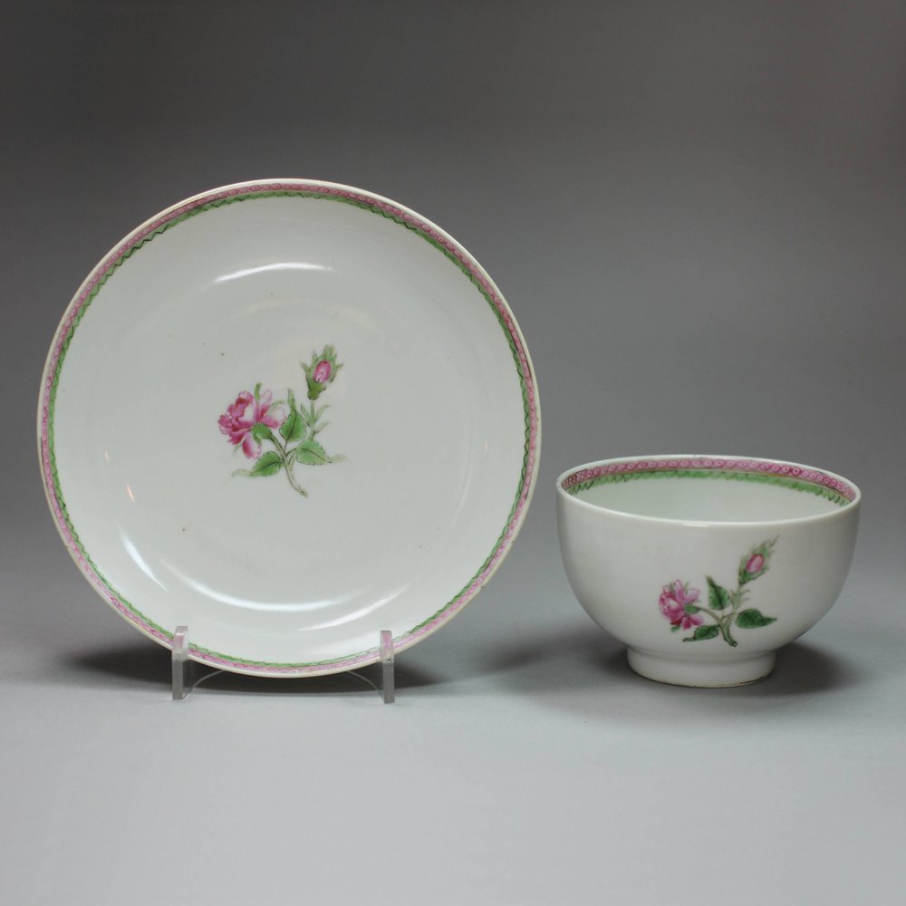 J545 Famille rose teacup and saucer, Qianlong (1734-95)