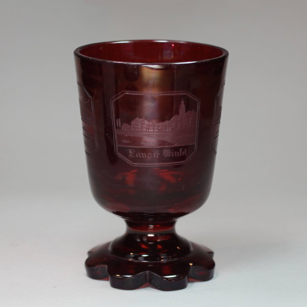 K275 Bohemian ruby glass beaker,  c.1840