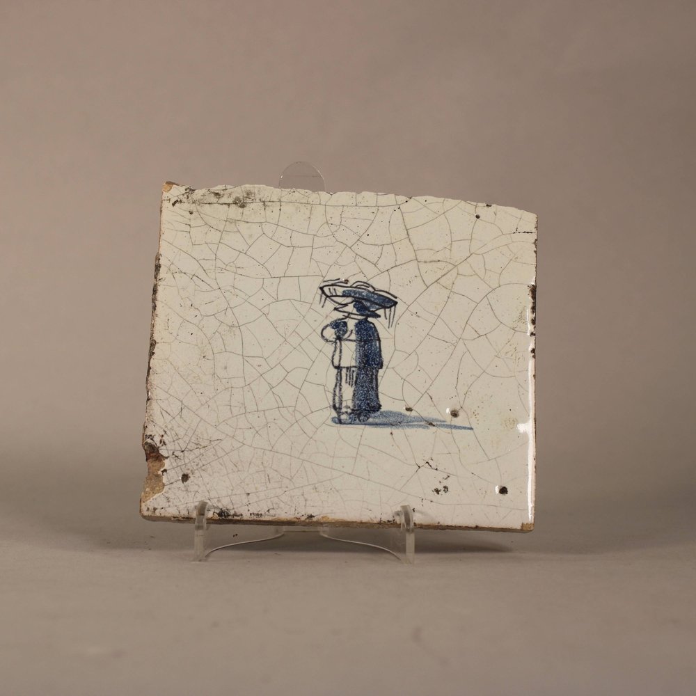 N215 Dutch Delft blue and white tile, 18th century