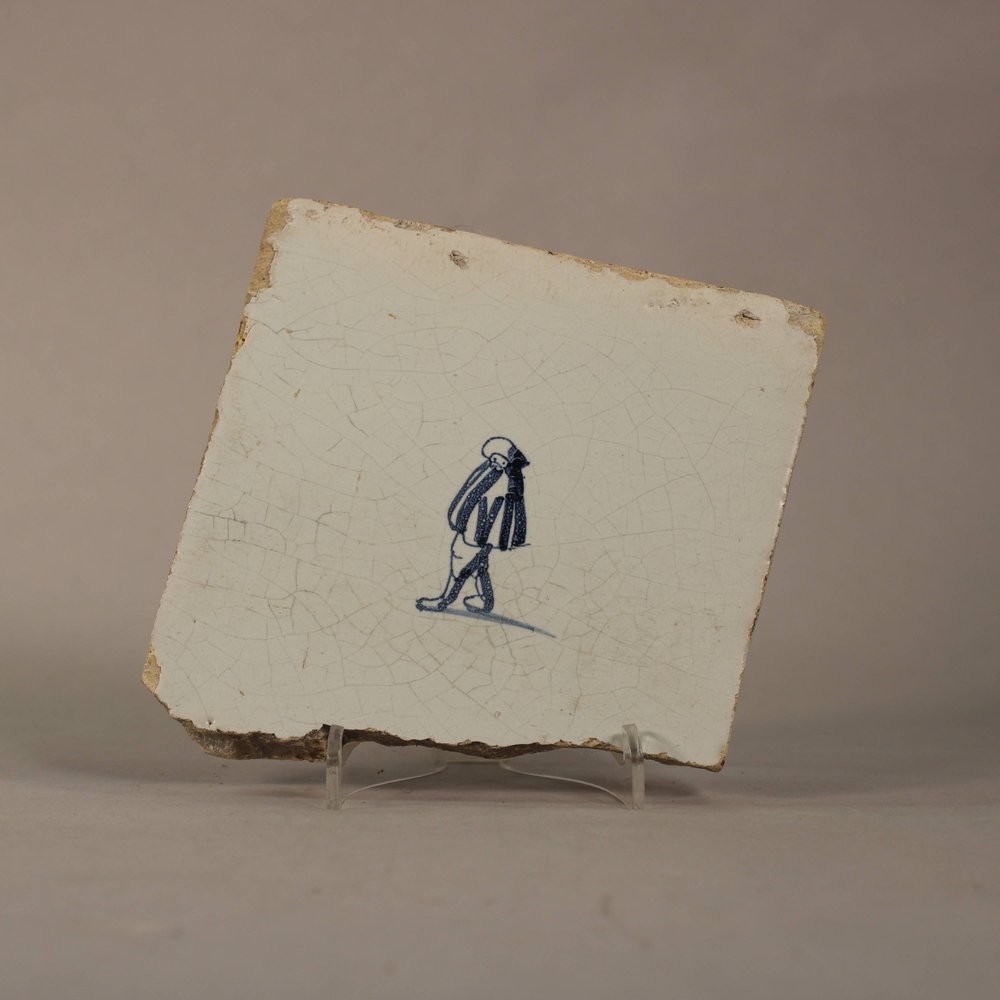 N218 Dutch Delft blue and white tile, 18th century