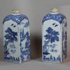 P164 Pair of Chinese blue and white canisters, 18th century