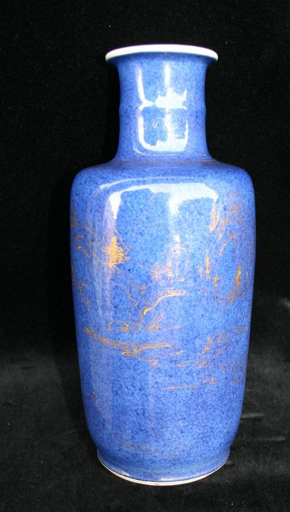 P172 Powder-blue ground rouleau vase, Kangxi (1662-1722)