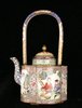 P344 Rare Chinese canton enamel quatrefoil teapot