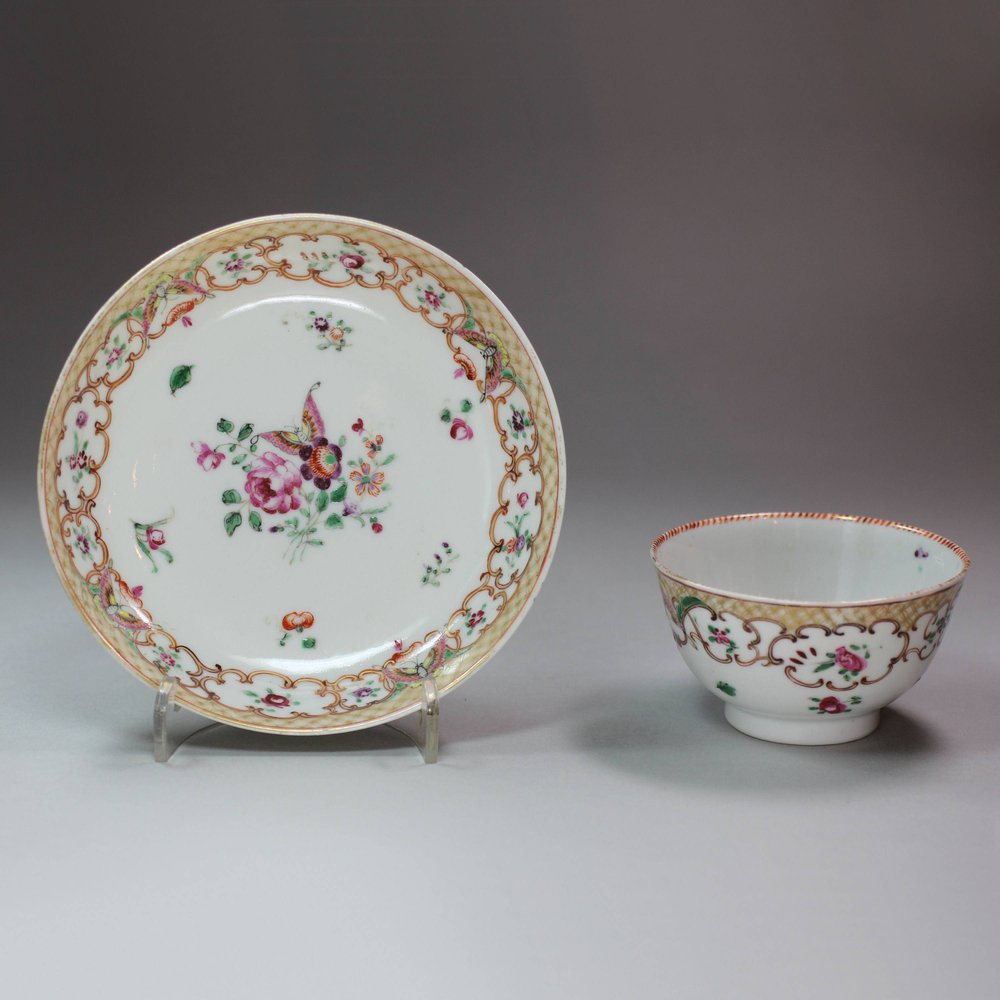 P433 Famille rose teabowl and saucer, Qianlong (1736-95)