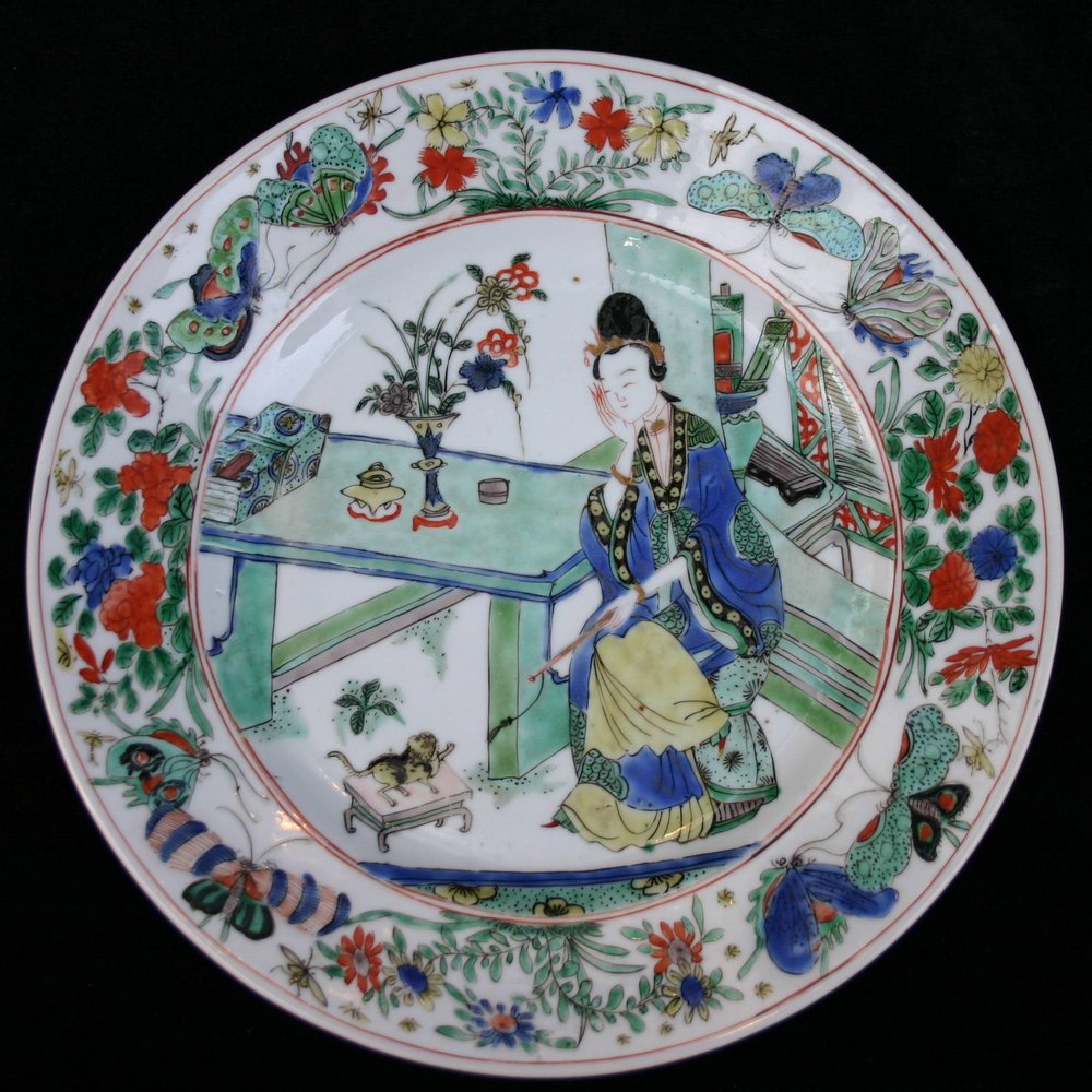 P98 Famille verte plate, Kangxi (1662-1722)