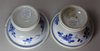 Q239 Pair of small Chinese blue and white footed salts