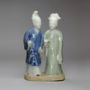 Q471 Fine Chinese biscuit group of a couple, Qianlong (1736-1795)