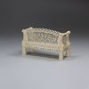 Q650 Indian bone miniature bench, 19th century