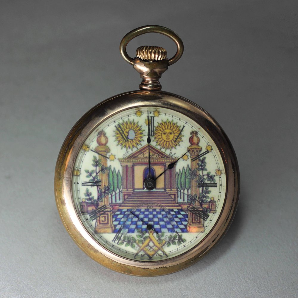 Q937 Masonic open face pocket watch, late 19th century