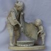 R421 Japanese ivory carving of a farmer and a boy loading a basket