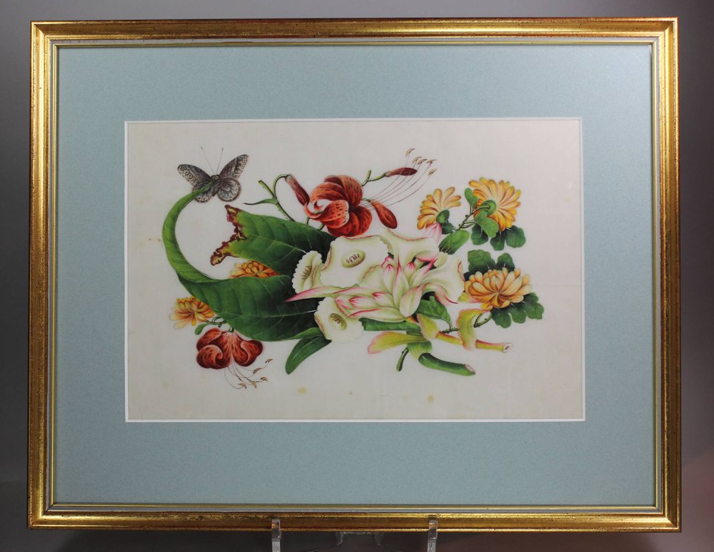 R604 Pith paper painting, from an album dated 1858