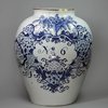 R609 Dutch Delft blue and white oviform tobacco jar