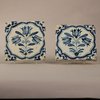 R648NNN Pair of 17th century Dutch tiles decorated tulips