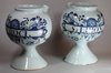 R685 Pair of English early 18th century delft wet drug jars