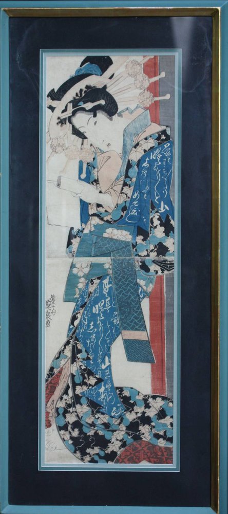 R835 Japanese woodcut print, by Ikeda Eizen, (1790-1848)