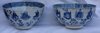 TL85 Pair of Chinese blue and white moulded bowls