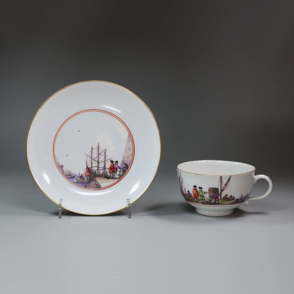 U107 Meissen teacup and saucer, c. 1740