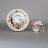 U135 Meissen purple-ground teacup and saucer, c. 1735-40