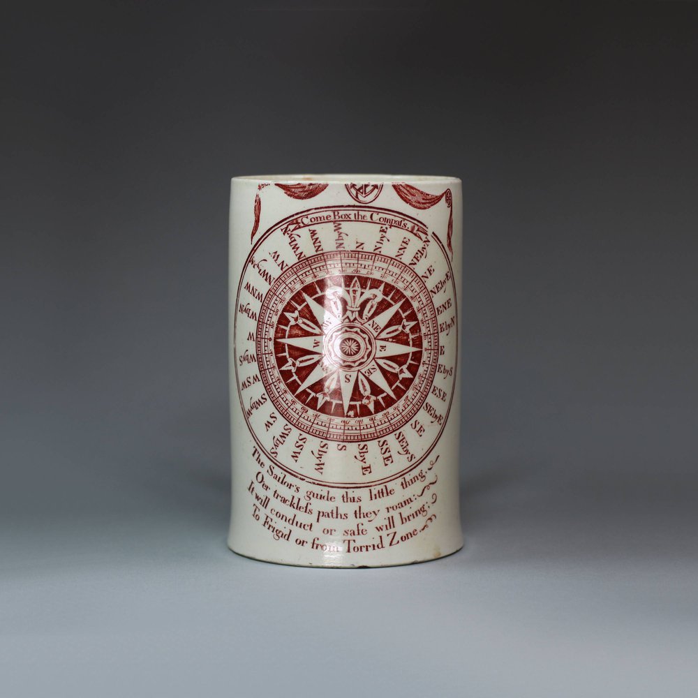 U232 Creamware transfer-printed mug, c. 1820