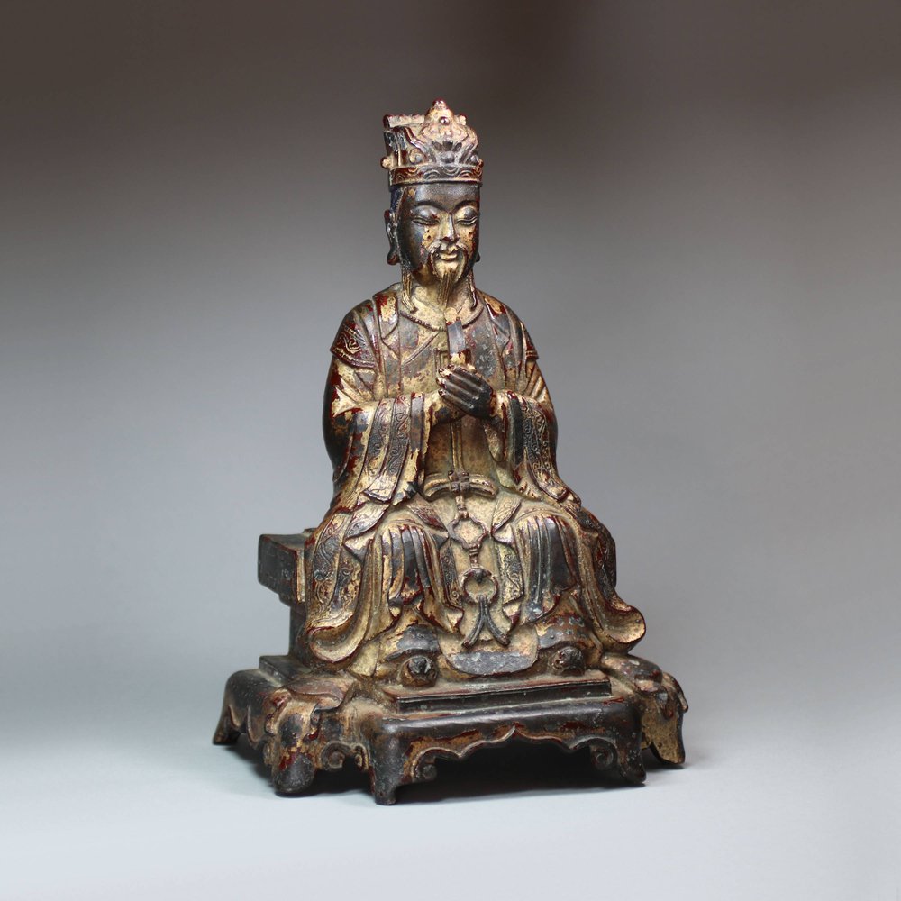 U251 Gilt-lacquer bronze figure of the Daoist deity Wenchang Wang