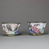U392 Pair of small Canton enamel wine cups,18th century