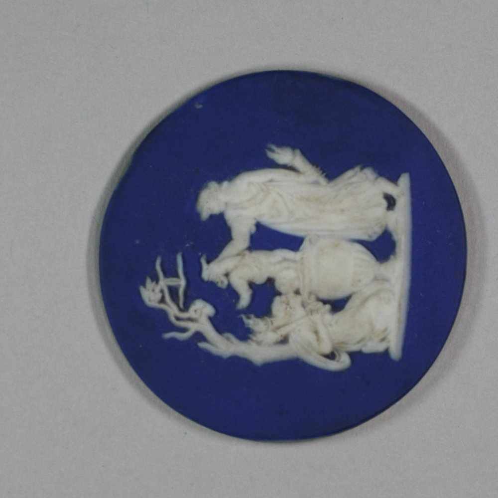 U416B Wedgwood circular blue jasper medallion, 19th century