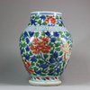 U455 Small Chinese wucai baluster vase, Shunzi (1644-61)