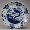 U479 Pair of Chinese blue and white dragon dishes