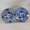 U574 Pair of large Japanese Arita blue and white chargers