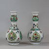 U687 Pair of famille verte bottle vases, Kangxi (1662-1722)