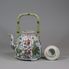 U690 Famille-verte moulded wine pot and cover, Kangxi (1662-1722)
