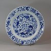 U707 Blue and white dish, Kangxi (1662-1722)
