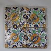 U831 Set of four Dutch Delft polychrome tiles, circa 1600-1630