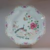 U892 Large famille rose 'double peacock' octagonal dish
