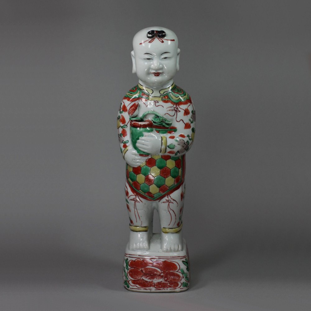 V10 Famille verte figure of a boy, Kangxi (1662-1722)