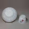 V238 European milk glass tea bowl and saucer, 18th century