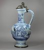 V299 German Hanau blue and white pitcher, 18th century
