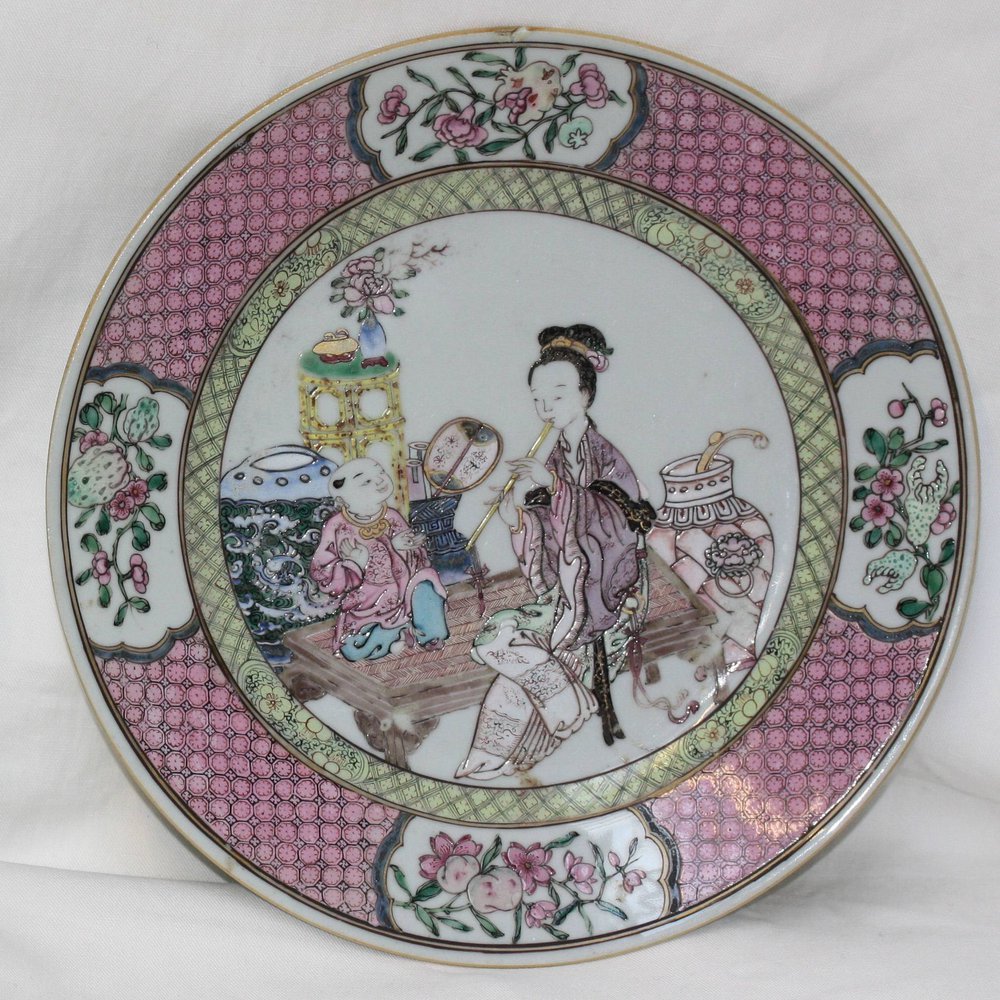 V384a Chinese famille rose plate, Yongzheng, (1723-35),