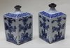 V471 A pair of Japanese blue and white arita canisters, 17th century,